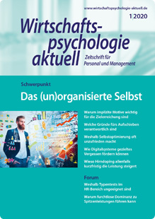 Zeitschrift „Wirtschaftspsychologie aktuell“, Ausgabe 1/2020
